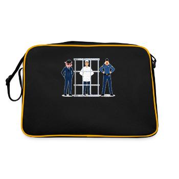 Lustiger Veganer Koch Restaurant Koch Küche Arbeit - Retro Tasche - Schwarz/Gold - Hinten