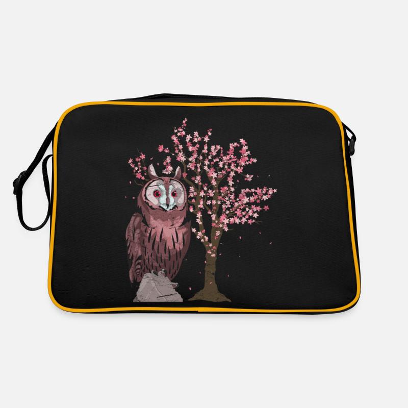 Tier Kirschblüten Baum Vogel Geschenk Sakura Eule Retro Tasche