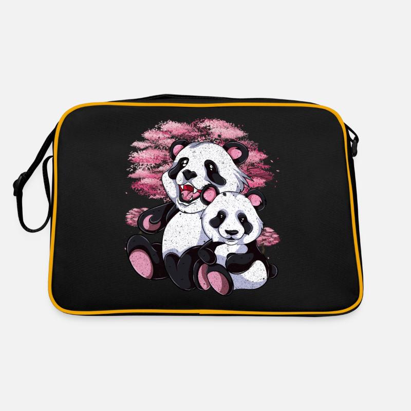 Kirschblüten Baum Panda Bär Geschenk Sakura Panda Retro Tasche