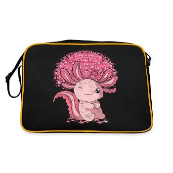 Cadeau amphibien Cherry Blossom Tree Sakura Axolotl - Sac Retro - noir/or - Dos