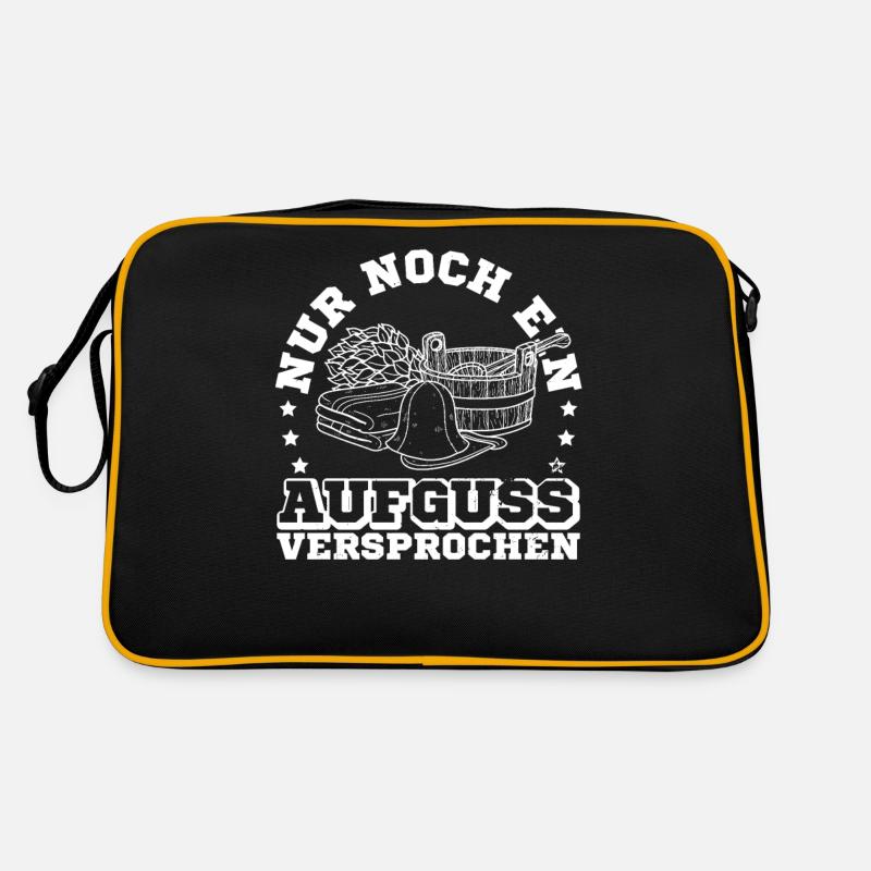 Nur noch ein Aufguss versprochen Sauna Spa Banja Retro Tasche
