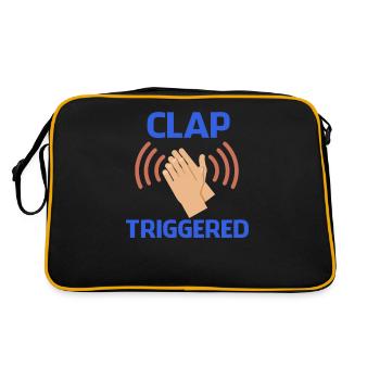 Clap Triggered Gag Comedian Funny Prank Joke Humor - Retro Bag - black/gold - Back