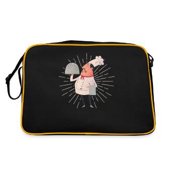 Apron Cap Chef Foodie Lovers Cooking - Retro Bag - black/gold - Back
