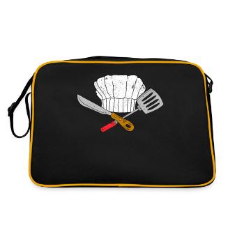 Chapeau de chef Sous-cuisine culinaire Chef de cuisine - Sac Retro - noir/or - Dos