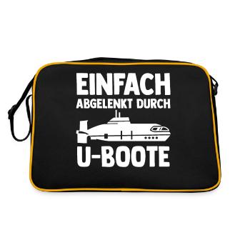 Tauchboot Unterseeboot Unterwasserboot U-Boot - Retro Tasche - Schwarz/Gold - Hinten