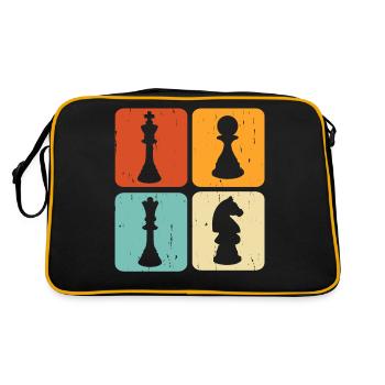 Schach - Retro Tasche - Schwarz/Gold - Hinten