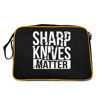 Sharp Knives Matter Chef Funny Culinaire - Sac Retro - noir/or - Dos