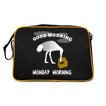 Bonjour lundi, l’autruche tire sur - Sac Retro - noir/or - Dos