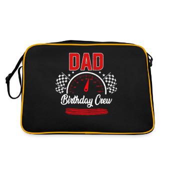 Dad Birthday Crew - Retro Tasche - Schwarz/Gold - Hinten