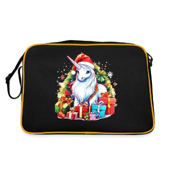 Unicorn Christmas Party - Cute Unicorn Christmas D - Retro Bag - black/gold - Back