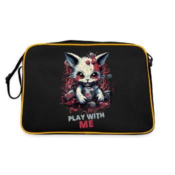 Halloween cat style - creepy for your wardrobe - Retro Bag - black/gold - Back