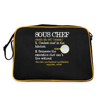 Sous-Chef Définition Funny Cooking Term Chef - Sac Retro - noir/or - Dos