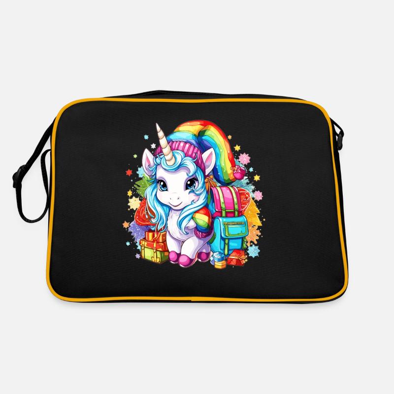 Niedliches Einhorn-Weihnachtsdesign - Kinder Einhorn Chris Retro Tasche