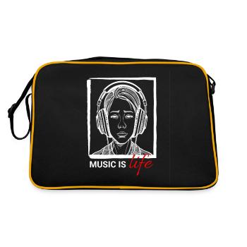 La musique, c’est la vie - Design pour les mélomanes - Sac Retro - noir/or - Dos