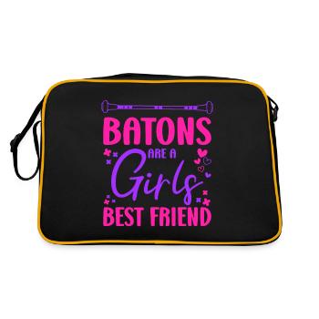 Baton Twirling Les matraques sont les filles Une meilleure amie - Sac Retro - noir/or - Dos