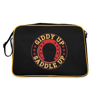 Giddy Up, Saddle Up Horseback Riding Girl - Retro Bag - black/gold - Back