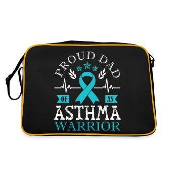 Proud father of asthma warrior supported - Retro Bag - black/gold - Back