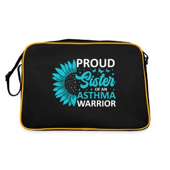 Proud sister of an asthma warrior - Retro Bag - black/gold - Back