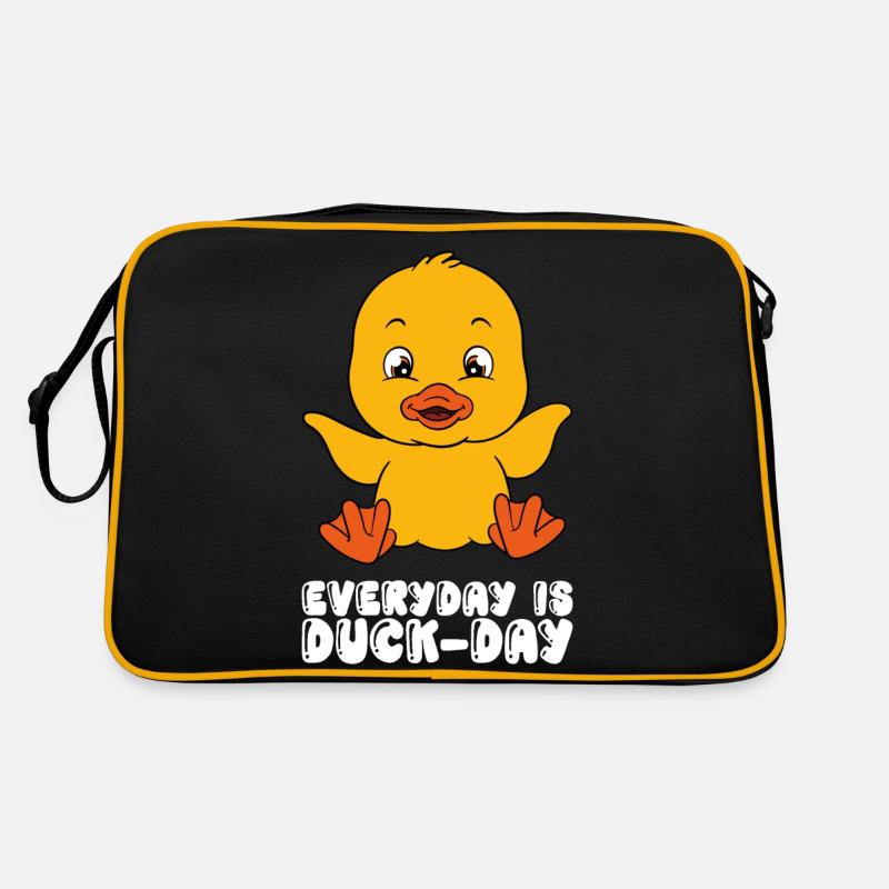 Funny duck Cute ducks - Retro Bag - black/gold