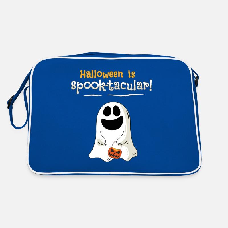 Cute ghost celebrates Happy Halloween Retro Bag