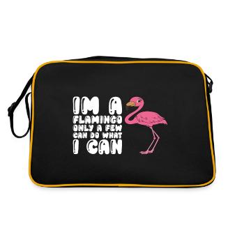 Lustiger Flamingo - Retro Tasche - Schwarz/Gold - Hinten