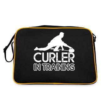Curling Curler in Training - Retro Bag - black/gold - Back