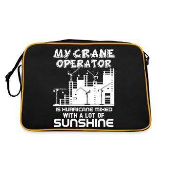 Crane Operator My Crane Operator Is Hurricane - Retro Bag - black/gold - Back