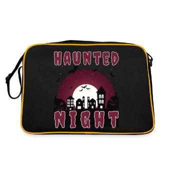 "Haunted Night", Haunted City for Halloween - Retro Bag - black/gold - Back