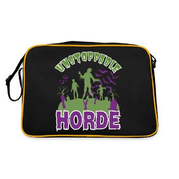 "Unstoppable Horde", Halloween Zombie Horde - Retro Bag - black/gold - Back