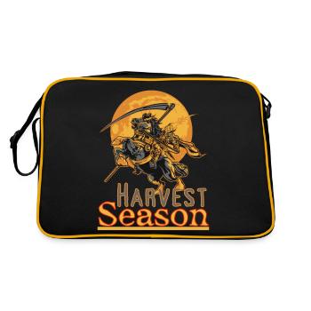 "Harvest Season", candy hunt for Halloween - Retro Bag - black/gold - Back