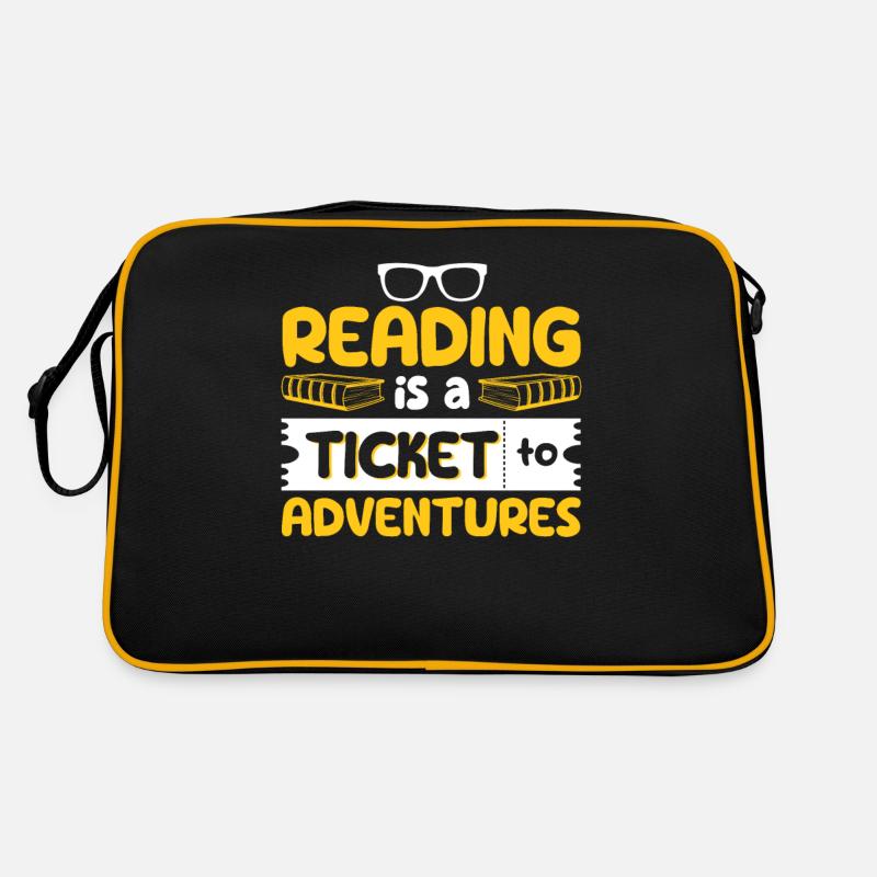 Reading is the ticket to adventures Funny Retro Bag