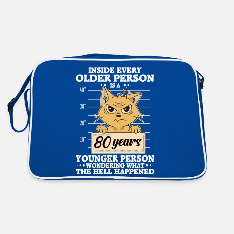 80 Jahre alt Geburtstag Stressed Katze Retro Tasche