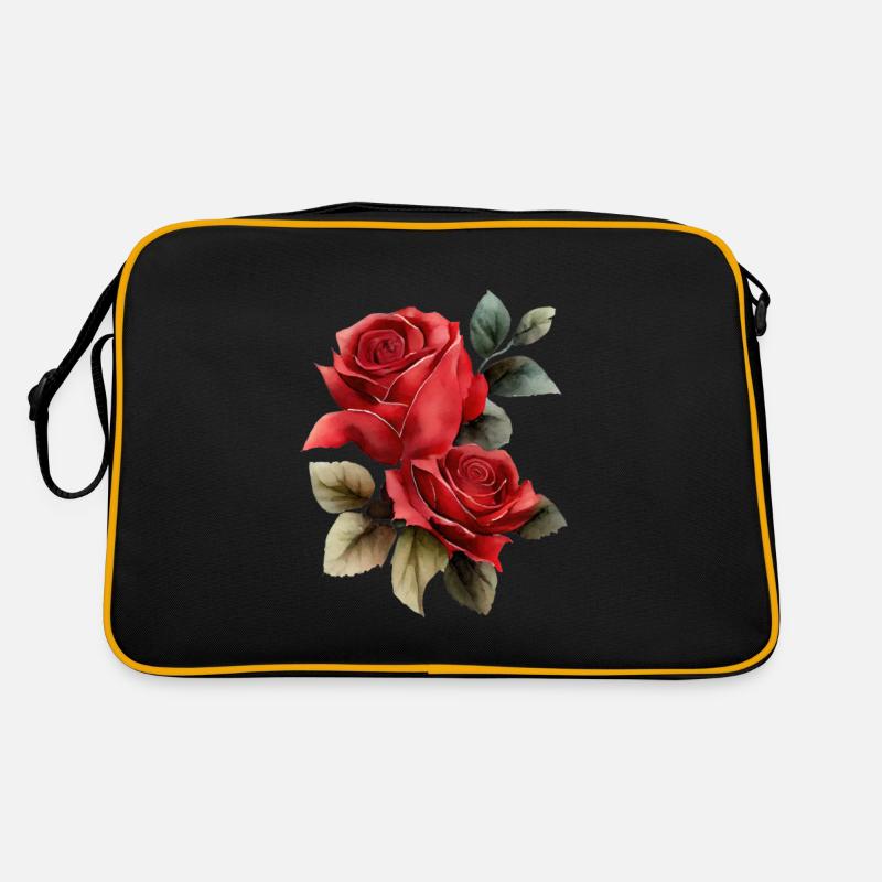 Rose - Retro Tasche - Schwarz/Gold