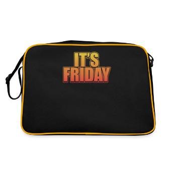 Lustige Freitags-Vintage-Witzbolde der Woche - Retro Tasche - Schwarz/Gold - Hinten