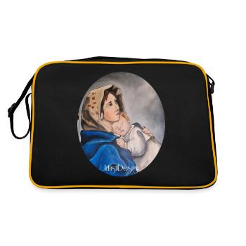Maria Mit Kind, Gemalt von Art(ist)Design - Retro Tasche - Schwarz/Gold - Hinten