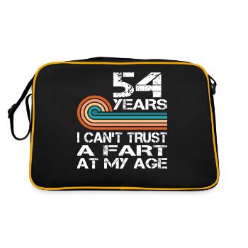 I Can't Trust A Fart At My Age 54 Birthday - Retro Bag - black/gold - Back