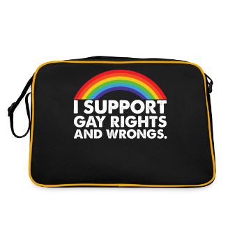 I Support Gay Rights and Gay Wrongs Gays - Retro Bag - black/gold - Back