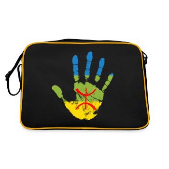AMAZIGH BERBERE KABYLE Z AMAZIGH - Sac Retro - noir/or - Dos
