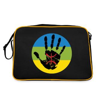 AMAZIGH BERBERE KABYLE Z AMAZIGH - Sac Retro - noir/or - Dos