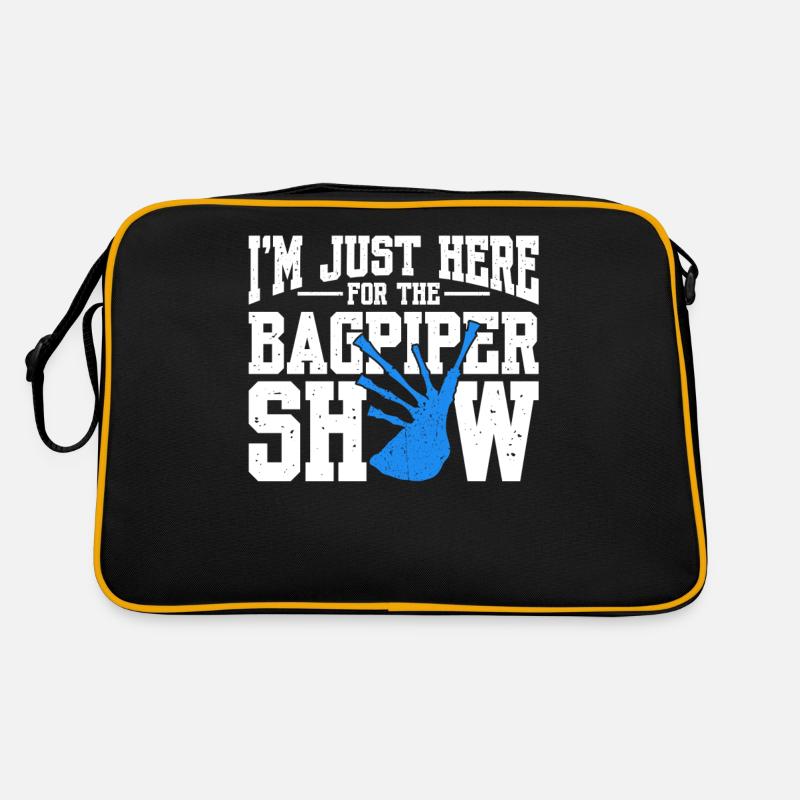 I'm Just Here For The Bagpiper Show - Retro Tasche - Schwarz/Gold