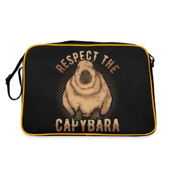 Respecter le Capybara Animal Drôle de Capybara - Sac Retro - noir/or - Dos