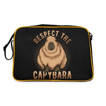 Animal Lover Rodent Gift Funny Capybara - Retro Bag - black/gold - Back
