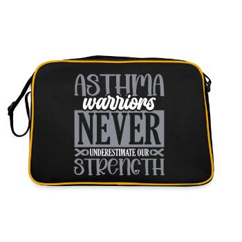 Asthma warriors never underestimate the asthma fighter - Retro Bag - black/gold - Back