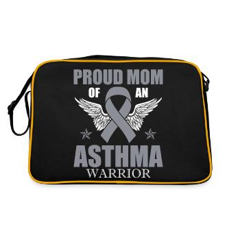 Proud mother of an asthma warrior supported - Retro Bag - black/gold - Back