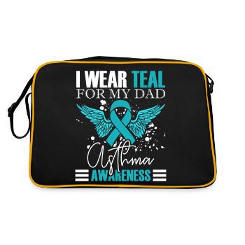Asthma warrior I wear teal for my mom - Retro Bag - black/gold - Back