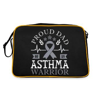 Proud father of asthma warrior supported - Retro Bag - black/gold - Back