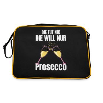 She doesn't do anything, she just wants Prosecco funny - Retro Bag - black/gold - Back