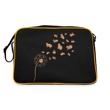 Animal lover gift dandelion capybara - Retro Bag - black/gold - Back