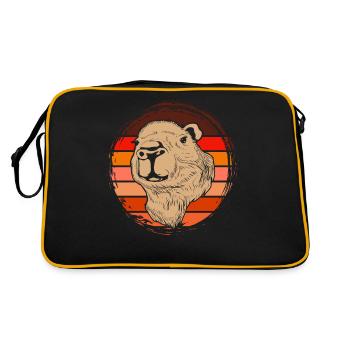 Retro Capybara Lover Animal Cute Capybara - Retro Bag - black/gold - Back