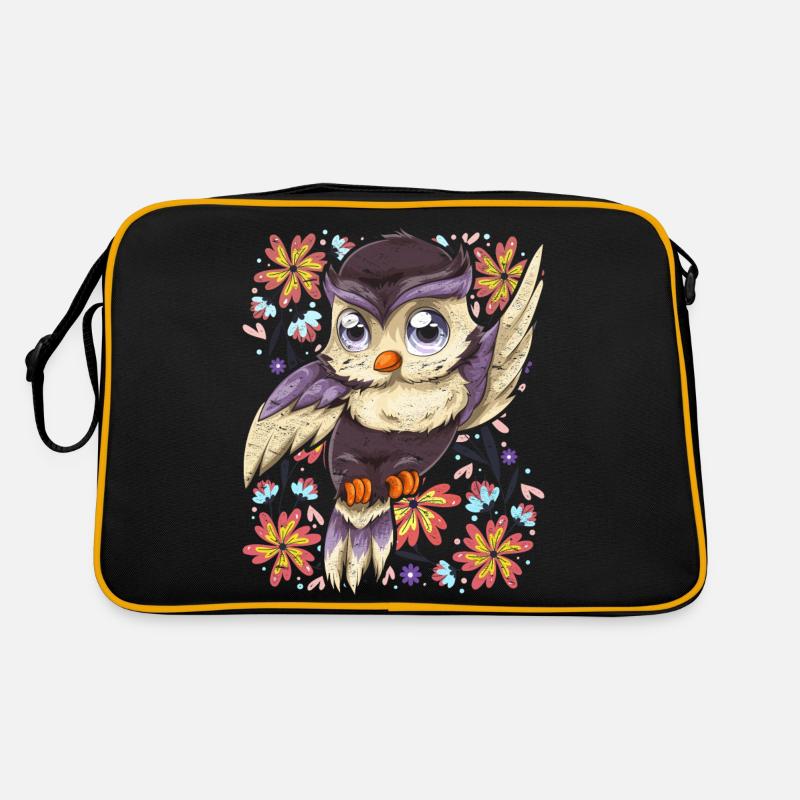 Niedlicher Vogel Blumen Tier Geschenk Eule Retro Tasche